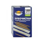 Зубочистки БАМБУКОВЫЕ в индивидуальной бумажной упаковке, 1000 шт. 60упкор