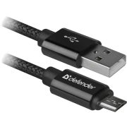 DEFENDER USB08-03T PRO USB2.0 Черный, AM-MicroBM, 1m, 2.1A
