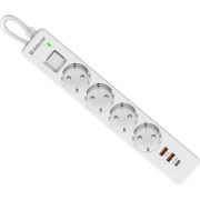 DEFENDER DFS 141 1.5 м,белый,4розетки,USB+TypeC