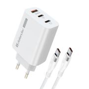 DEFENDER UPC-60 65W, USB A+C+С, кабель Type-C