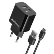 DEFENDER UPC-21 2xUSB,5V/2.1А кабель microUSB