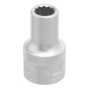 Головка торцевая, 9 мм, двенадцатигранная, CrV, под квадрат 1/2, хромированная Stels