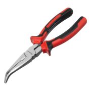 Длинногубцы изогнутые Nickel, 200 мм, никелированные, двухкомпонентные рукоятки Matrix