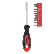 Отвертка с набором бит, 11 шт, Fusion, CrV, трехкомпонентная рукоятка «Anti slip» Matrix