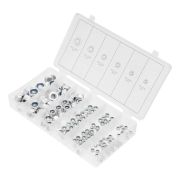 Набор гаек М4, М5, М6, М8, М10, М12, самоконтрящиеся, с Нейлоновой вставкой, 146 предметов Сибртех