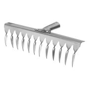 Грабли, нержавеющая сталь, 290 мм, 12 витых зубьев, без черенка, Сибртех