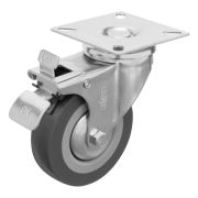 Колесо поворотное с тормозом D 75 мм, крепление  платформенное Сибртех