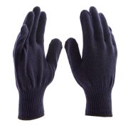 Перчатки трикотажные, акрил, синий, оверлок Сибртех