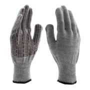 Перчатки трикотажные, акрил, ПВХ гель, «Протектор», серое мулине, оверлок Сибртех