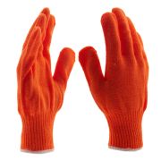 Перчатки трикотажные, акрил, оранжевый, оверлок Сибртех