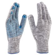 Перчатка х/б, ПВХ покрытие, «Точка», серый меланж, 10 класс