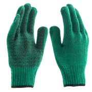 Перчатки трикотажные усиленные, гелевое ПВХ-покрытие, 7 класс, зеленые Сибртех