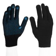 Перчатки трикотажные, ПВХ-покрытие «Точка», 10 класс, черные