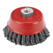 Щетка для УШМ, 100 мм, М14, «чашка», двухрядная, крученая проволока 0.35 мм Matrix