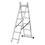 Лестница, 2 х 6 ступеней, алюминиевая, двухсекционная, Сибртех