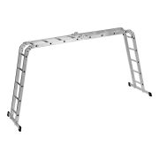 Лестница шарнирная алюминиевая, 2 х 4 + 2 х 5, Сибртех