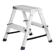 Стремянка двусторонняя 2 ступени, алюминиевая, Сибртех