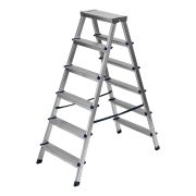 Стремянка двусторонняя 6 ступеней, алюминиевая, Сибртех