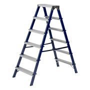 Стремянка двусторонняя 6 ступеней, стальная, Сибртех