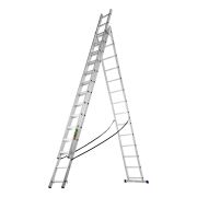 Лестница, 3 х 14 ступеней, алюминиевая, трехсекционная, Сибртех