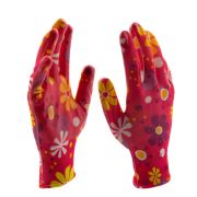 Перчатки садовые из полиэстера с нитрильным обливом, цветы, М Palisad