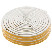 Уплотнитель резиновый, 12 м, профиль «D», белый Сибртех