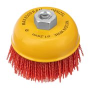Щетка для УШМ, 100 мм, Чашка, нейлоновая щетина, М14 Denzel