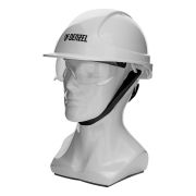 Каска защитная ударопр.«Форвард» (К-05)ABS/PC,комплект со встроен.очк.ОЧК-05 Форвард,белая Denzel