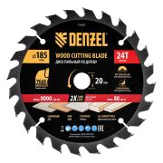 Пильный диск по дереву ф185х 20 мм, 24 зубьев Denzel