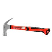 Молоток-гвоздодер, 450 г, боек c магнитом, фибергласовая обрезиненная рукоятка// MTX