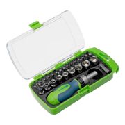 Отвертка ревер. + биты, 41 пред., PH+PZ+SL+H+T, CrV, 2к рукоятка Сибртех