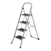 Стремянка стальная, 4 широкие ступени 20х30 см с полимерным покрытием Сибртех