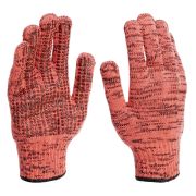 Перчатки трикотажные, акрил, усиленные, ПВХ-гель Протектор, цвет: коралл, 10 класс Сибртех